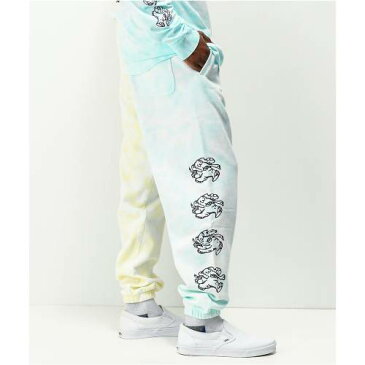 ヴァンズ バンズ エクスペリエンス 青色 ブルー 黄色 イエロー ネクタイ ロングタイツ & メンズ 【 VANS YELLOW EXPERIENCE BLUE TIE DYE SWEATPANTS ASSORTED 】