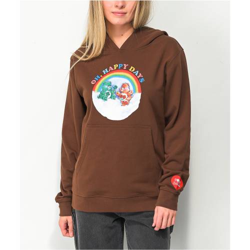 バイサミーライアン ゴールデンベアーズ カルベアーズ 茶色 ブラウン フーディー パーカー レディース 【 BY SAMII RYAN X CARE BEARS HAPPY DAYS BROWN HOODIE 】