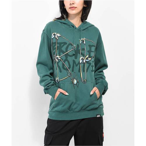 緑 グリーン フーディー パーカー レディース 【 GREEN BROKEN PROMISES PIERCER HOODIE 】