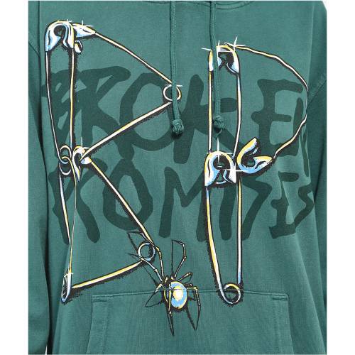 緑 グリーン フーディー パーカー レディース 【 GREEN BROKEN PROMISES PIERCER HOODIE 】