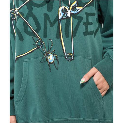 緑 グリーン フーディー パーカー レディース 【 GREEN BROKEN PROMISES PIERCER HOODIE 】