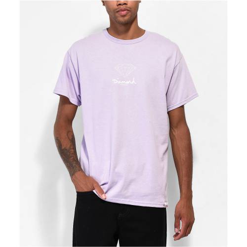 ダイヤモンド サプライ Tシャツ 紫 パープル ダイアモンドサプライ. メンズ 【 DIAMOND SUPPLY CO. OG CENTER SIGN LAVENDER T-SHIRT / LIGHT PASTEL PURPLE 】 メンズファッション トップス カットソー