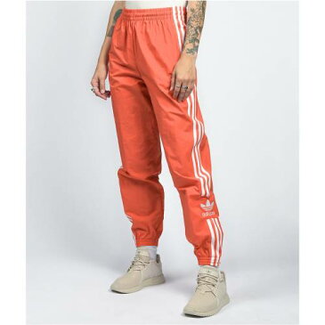 アディダス ナイロン トラック 赤 レッド トラックパンツ レディース 【 RED ADIDAS LOCK UP SCARLET NYLON LIGHT PASTEL 】