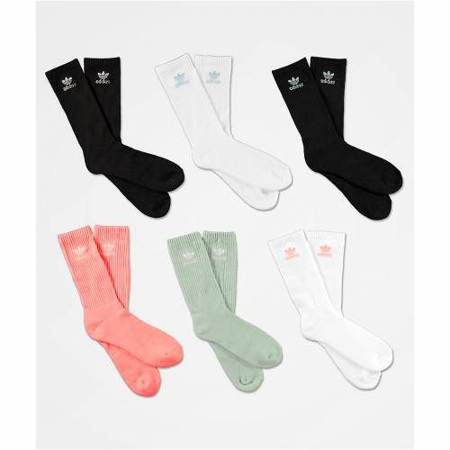 アディダス トレフォイル クルー 靴下 メンズ 【 ADIDAS TREFOIL GLORY 6 PACK CREW SOCKS ASSORTED 】