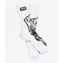 白色 ホワイト 黒色 ブラック クルー 靴下 & メンズ 【 CREATURE PSYCHOFICE WHITE BLACK CREW SOCKS 】