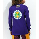 CROSS COLOURS ロゴ 紫 パープル スリーブ Tシャツ 長袖 【 PURPLE SLEEVE CROSS COLOURS CIRCLE LOGO RECOLOR TSHIRT 】 レディースファッション トップス Tシャツ カットソー