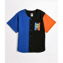 CROSS COLOURS ロゴ 黒色 ブラック 赤 レッド ベースボール ジャージー BLUE, & 【 RED CROSS COLOURS FLAG LOGO BLACK BASEBALL JERSEY ASSORTED 】 レディースファッション トップス