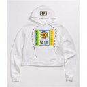 CROSS COLOURS ロゴ 白色 ホワイト フーディー パーカー 【 CROSS COLOURS LABEL LOGO RECOLOR WHITE HOODIE 】