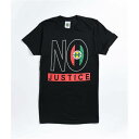 CROSS COLOURS 黒色 ブラック Tシャツ 【 CROSS COLOURS NO JUSTICE PEACE BLACK TSHIRT 】 レディースファッション トップス Tシャツ カットソー