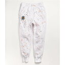 CROSS COLOURS ロゴ 白色 ホワイト ジョガーパンツ ロングタイツ 【 CROSS COLOURS CIRCLE LOGO WHITE SPLATTER JOGGER SWEATPANTS MISCELLANEOUS 】 レディースファッション ボトムス パンツ