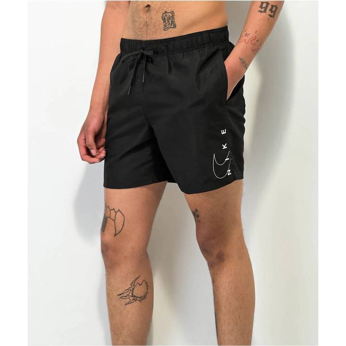 ナイキ Nike 【 Swim Swoosh Break Black Board Shorts Men's Blue 】 Swoosh スウッシュ・スウォッシュ 黒色 ブラック ショーツ メンズファッション 水着 メンズ 青色 ブルー