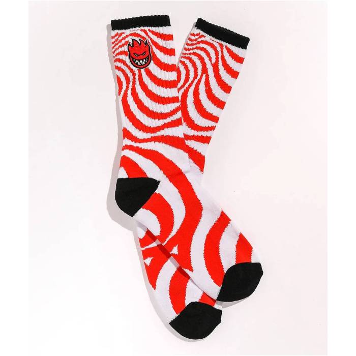 スピットファイア Spitfire 【 Big Head Swirl White Crew Socks Men's White 】 白色 ホワイト クルー ソックス・靴下 インナー 下着 ナイトウェア メンズ 靴下 レッグウェア 靴下 メンズ 白色 ホワイト