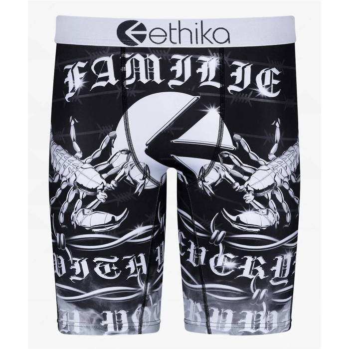 エシカ Ethika 【 Family Ties Boxer Briefs Men's Black 】 インナー 下着 ナイトウェア メンズ インナー 下着 ボクサーパンツ メンズ 黒色 ブラック