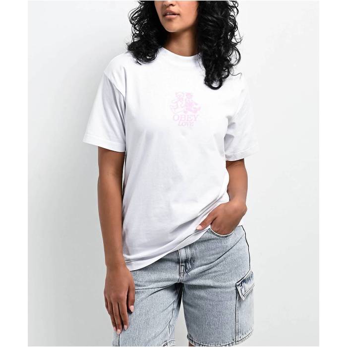 ˥㤨֥٥ Obey  Ositos White T-Shirt Women's White   ۥ磻 T ǥեå ȥåץ T åȥ ǥ  ۥ磻ȡפβǤʤ16,000ߤˤʤޤ
