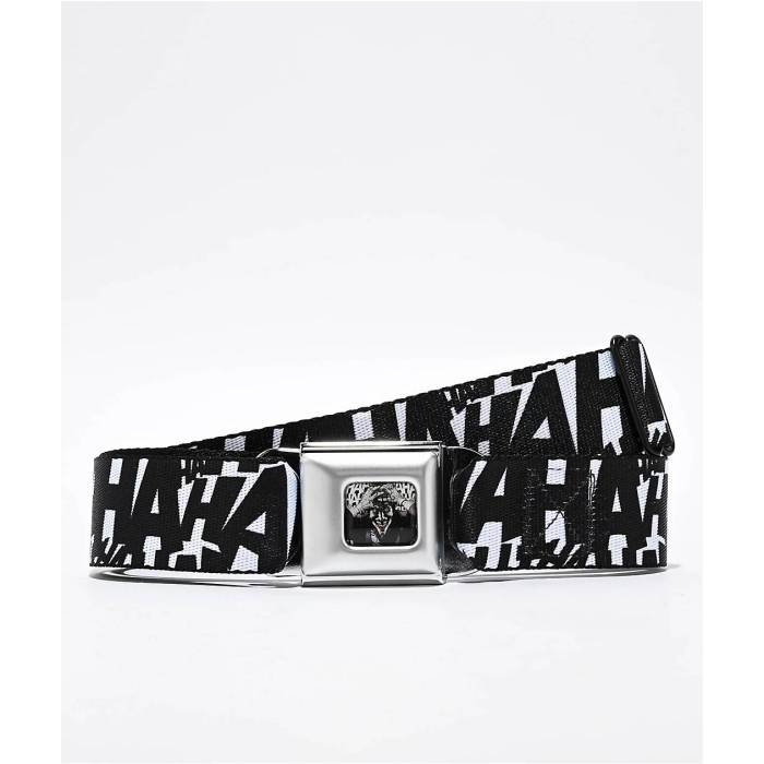 Buckle Down 【 X Dc Comics Joker Laugh Hahaha Repeat Black & White Buckle Web Belt Men's Black ..
