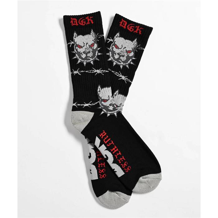 DGK Dgk 【 Bully Black Crew Socks Men's Black 】 黒色 ブラック クルー ソックス・靴下 インナー 下..