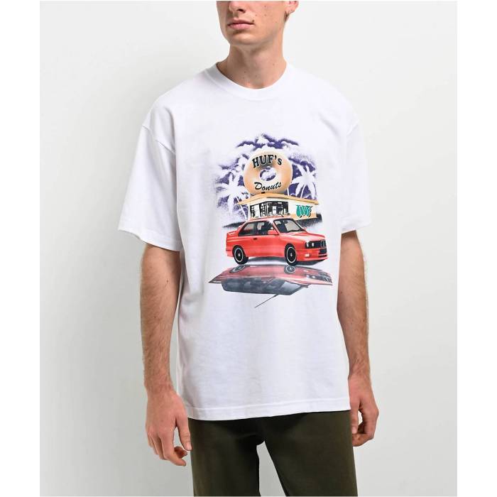 ハフ Huf 【 Drive Thru White T-Shirt Men's White 】 白色 ホワイト Tシャツ メンズファッション ト..