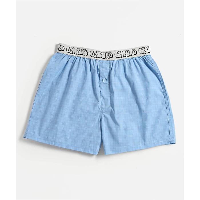 エンパイア Empyre 【 Blue Plaid Loose Boxers Men's Light Pastel Blue 】 青色 ブルー インナー 下..