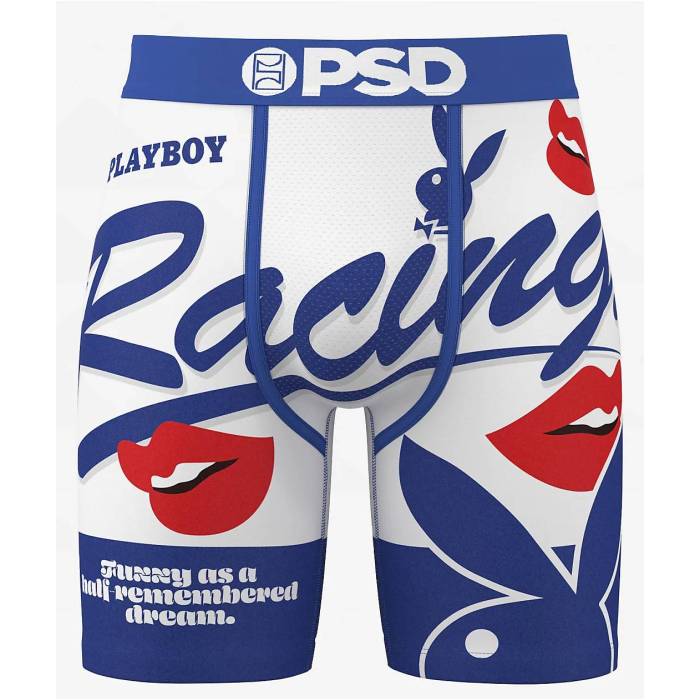 ピーエスディーアンダーウェア Psd Underwear 【 Psd X Playboy Racing Boxer Briefs Men's White 】 ..
