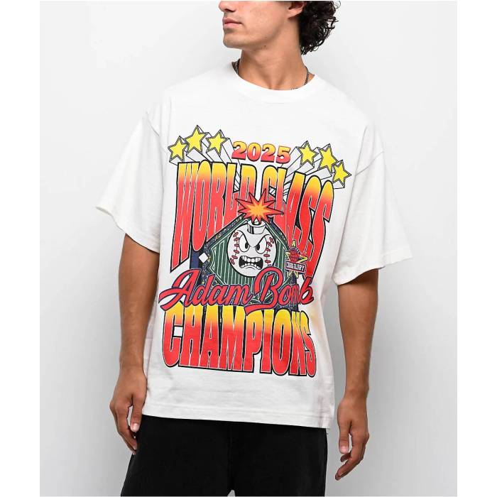 Adam Bomb 【 World Class Beige T-Shirt Men's White 】 ベージュ Tシャツ メンズファッション トップ..