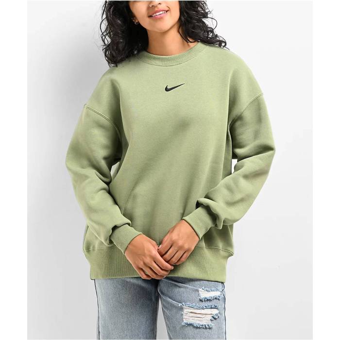 ナイキ Nike 【 Sportswear Phoenix Fleece Oversize Oil Green Crewneck Sweatshirt Women's Green 】..