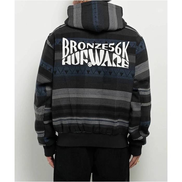 ハフ Huf 【 X Bronze 56K Baja Insulated Zip Hoodie Men's Blue 】 銅・ブロンズ フーディー パーカ..