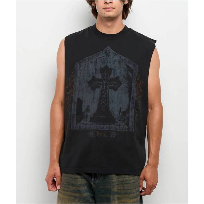 Vitriol 【 Dark Frame Black Tank Top Men's Black 】 黒色 ブラック タンクトップ メンズファッショ..