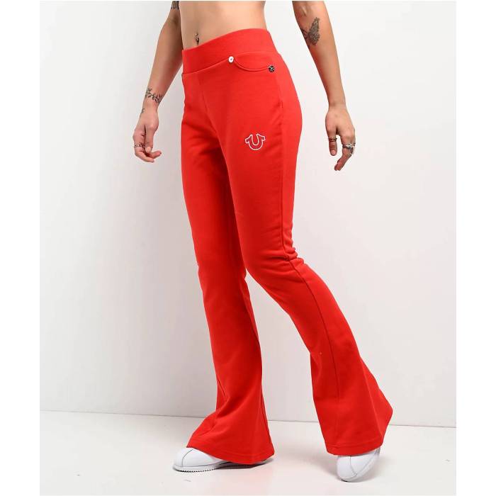 トゥルーレリジョン True Religion 【 Joey Terry Scarlet Flare Sweatpants Women's Red 】 ロングタイツ レディースファッション ボトムス パンツ レディース Red 赤・レッド(4)