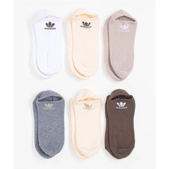 アディダス Adidas 【 Originals Trefoil Natural 6 Pack No Show Socks Men's Natural 】 オリジナルス トレフォイル ナチュラル ソックス・靴下 インナー 下着 ナイトウェア メンズ 靴下 レッグウェア 靴下 メ