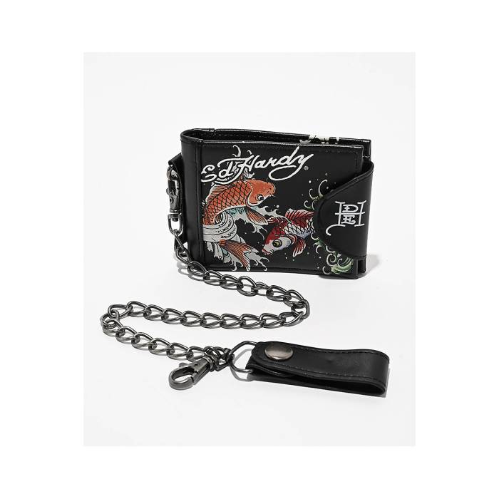 エドハーディー Ed Hardy 【 Koi Chain Wallet Men's Black 】 Wallet ウォレット・財布 バッグ 小物 ..