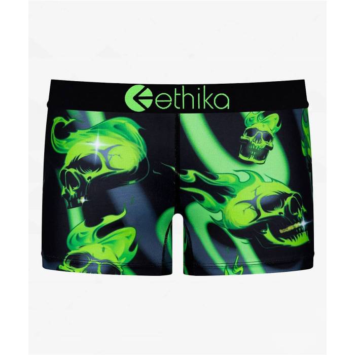 エシカ Ethika 【 I Gotta Black & Green Staple Boyshort Underwear Women's Black 】 黒色 ブラック green 緑・グリーン ステープル アンダーウェア 下着 インナー 下着 ナイトウェア レディース インナー 下着 ラ