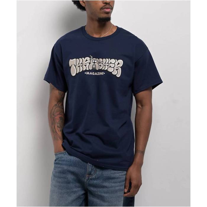 Thrasher 【 Bully Navy T-Shirt Men's Navy 】 紺色 ネイビー Tシャツ メンズファッション トップス T..