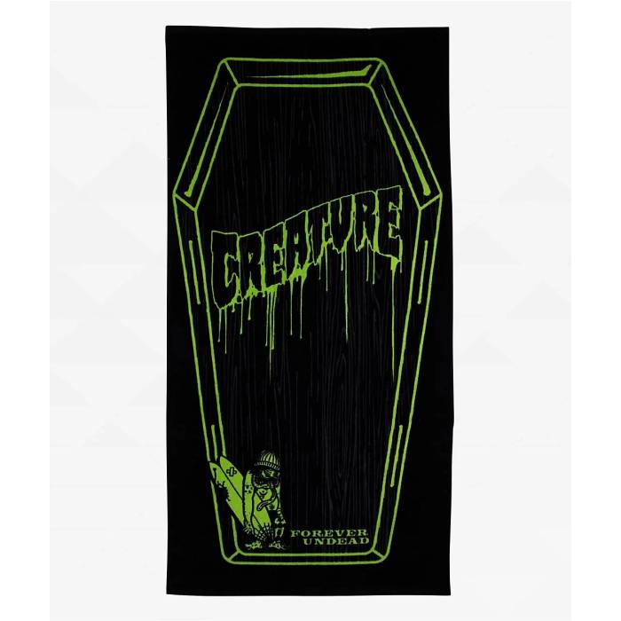Creature 【 Coffin Black Beach Towel Men's Black 】 黒色 ブラック 日用品雑貨 文房具 手芸 タオル ビーチタオ...