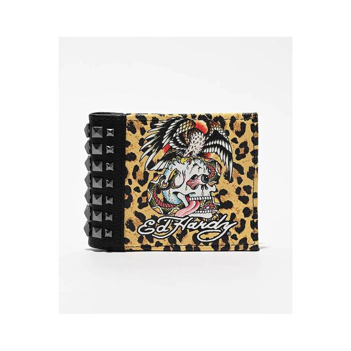 エドハーディー Ed Hardy 【 Cheetah Print Bifold Wallet Men's Multicolor 】 Wallet ウォレット・財..