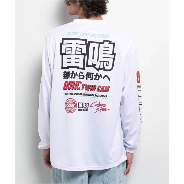 DGK Dgk 【 Turbine Racing White Long Sleeve Jersey Men's White 】 白色 ホワイト Sleeve スリーブ ..