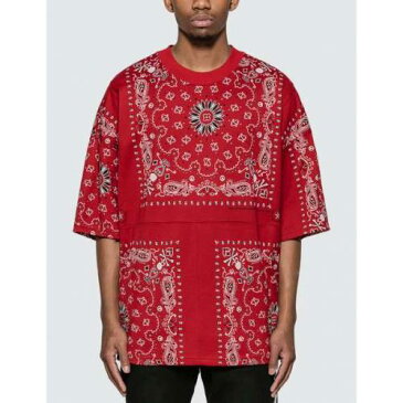 MASTERMIND WORLD Tシャツ 赤 レッド 【 RED MASTERMIND WORLD BANDANA TSHIRT BASE 】 メンズファッション トップス Tシャツ カットソー