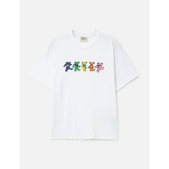 【 Gd Dancing Bears T-Shirt Men White 】 bears ベアーズ Tシャツ メンズ 白色 ホワイト