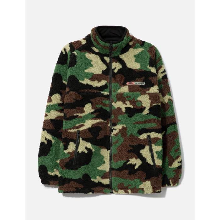 Butter Goods 【 Camo Sherpa Jacket Men Forest Green 】 カモ柄 Jacket ジャケット メンズ フォレスト green 緑 グリーン