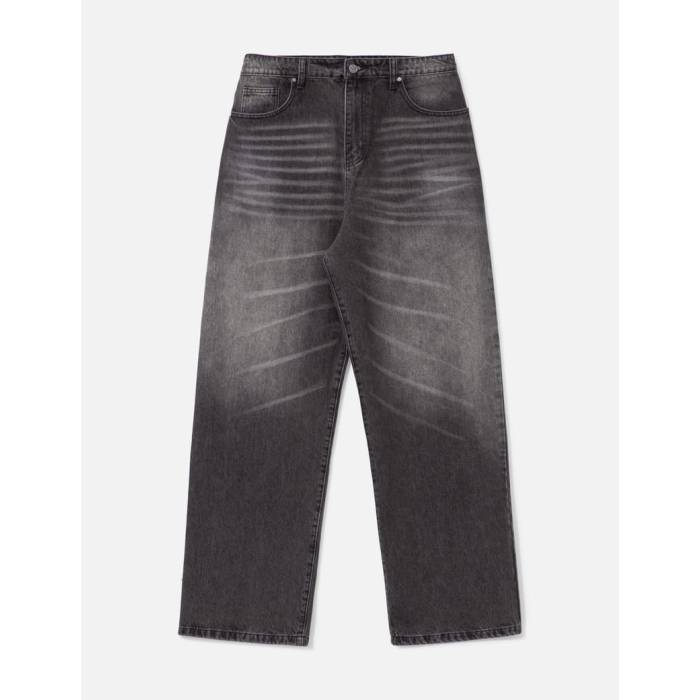 Basketcase 【 Lax Baggy Denim Men Whisker Wash 】 デニム メンズ