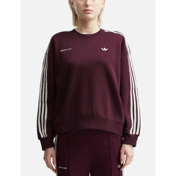 アディダス Adidas Originals 【 Sporty & Rich Sweatshirt Women Maroon 】 スウェット トレーナー レディース マルーン
