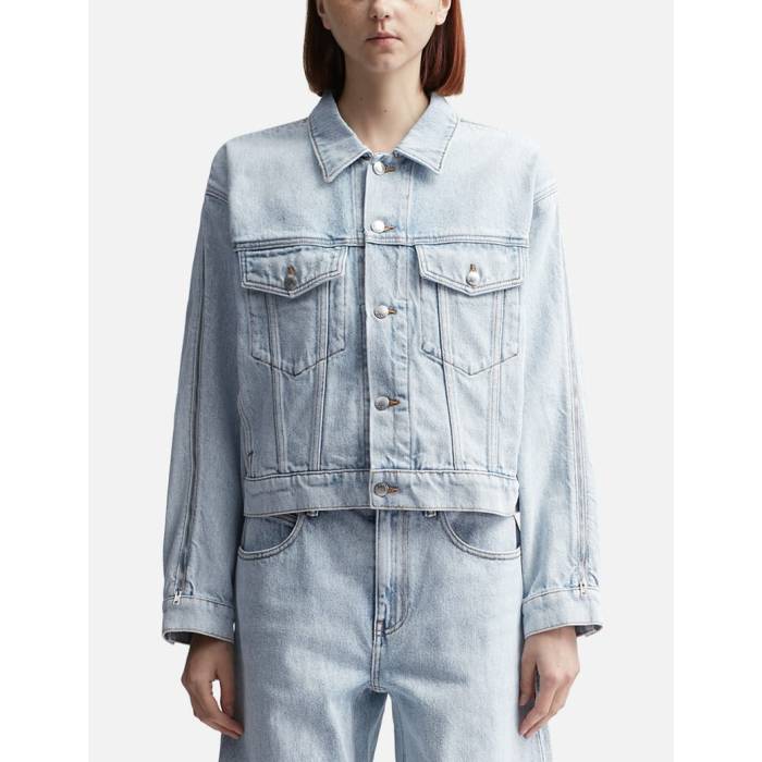 T By Alexander Wang 【 Zipped Sleeve Trucker Jacket In Denim Women Bleach 】 Sleeve スリーブ トラッカー Jacket ジャケット デニム レディースファッション コート ジャケット レディース