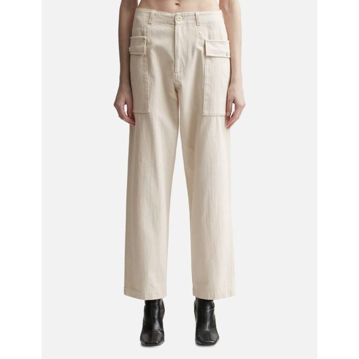 Cropped Pants - Nothing Written 【 Washed Cargo Pants Women Cream 】 カーゴ レディース クリーム