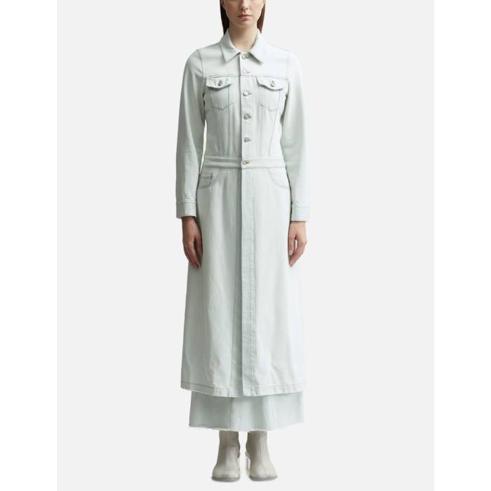 メゾン マルジェラ Mm6 Maison Margiela 【 Lightweight Long Denim Coat Women Light Blue 】 デニム レディース 青色 ブルー