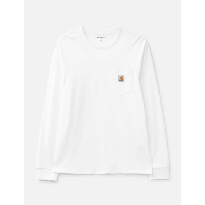 Carhartt Work In Progress 【 Long Sleeve Pocket T-Shirt Men White 】 Sleeve スリーブ Tシャツ メンズ 白色 ホワイト