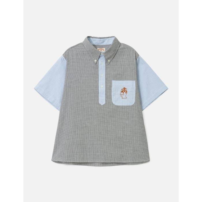 Brain Dead 【 X Brooks Brothers California Reverse French Seam Pullover Shirt Men Black Multi 】 ブルックス カリフォルニア リベンジ メンズ 黒色 ブラック