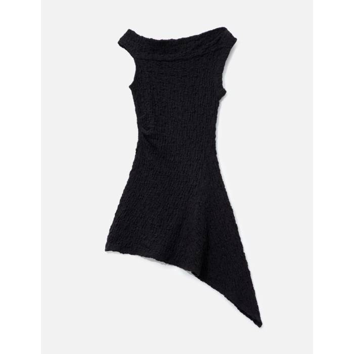 Anggae 【 Unbalanced Mini Dress Women Black 】 ドレス レディース 黒色 ブラック