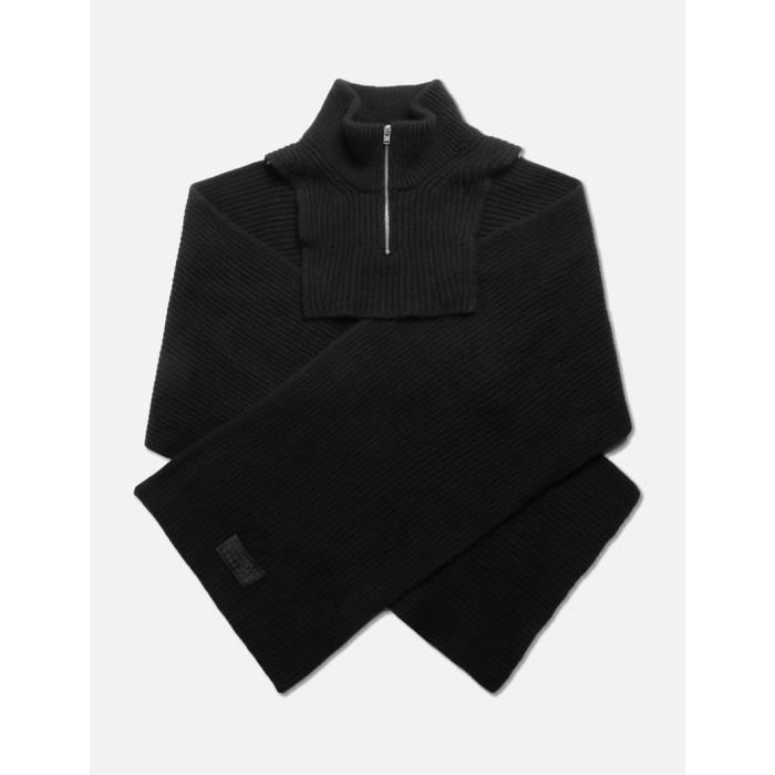 �᥾�� �ޥ른���� Mm6 Maison Margiela �� Fisherman Knit Camionneur Scarf Unisex Black �� �˥å� �������� ��˥��å��� ���� �֥�å�