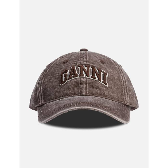 ガニー Ganni 【 Washed Canvas Cap Women Chocolate Plum 】 キャップ 帽子 レディース
