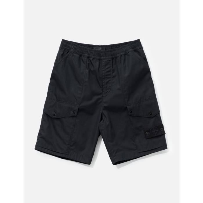 School Uniforms - ストーンアイランド Stone Island 【 All-Weather Cotton Canvas S.i. Ghost Cargo Shorts Men Black 】 カーゴ ショーツ メンズ 黒色 ブラック