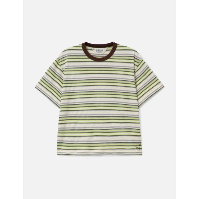 Brain Dead  Stripe ストライプ Tシャツ メンズ green 緑・グリーン